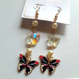 3 for $15 Long Butterfly Earrings